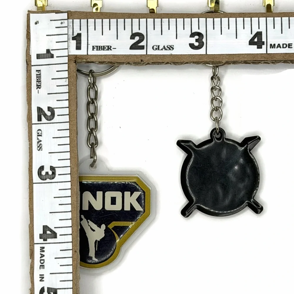 PUNOK Logo and Ninja Sword Red Emblem Rubber Keychains